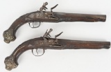 PAIR OF MID EAST CHIEFTAINS FLINTLOCK PISTOLS