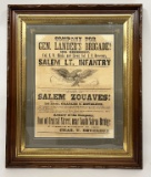 CIVIL WAR BROADSIDE 18TH MASS. VOLUNTEER INFANTRY