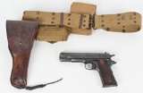 COLT MODEL 1911 MADE 1918 WITH HOLSTER & BELT