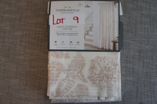 Threshold Light Filtering Curtain 84" Tan/White