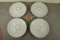 4 Porcelain Oyster Plates 1/2 Dozen -CO