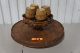 Vintage Wooden Tray, Cup & Bowl Set -JC