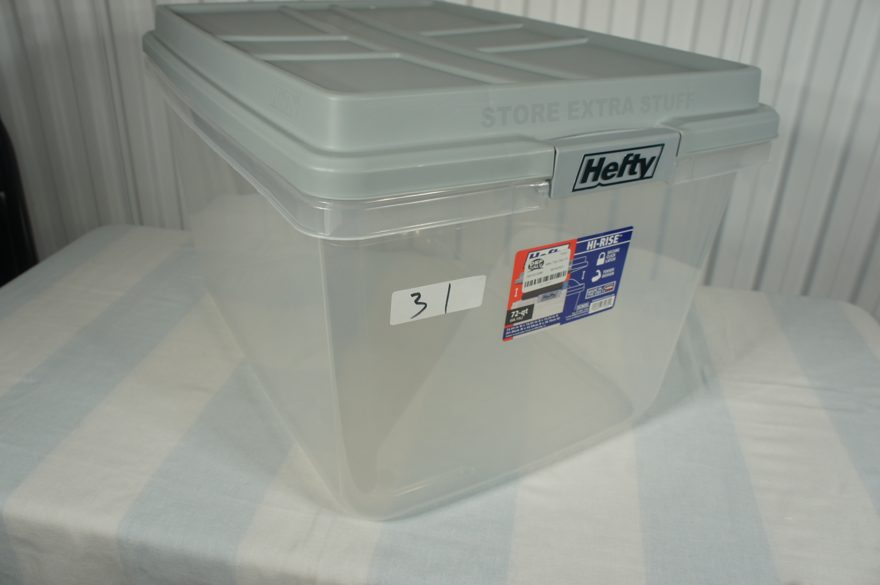 Hefty 72qt Clear Hi-Rise Storage bin with