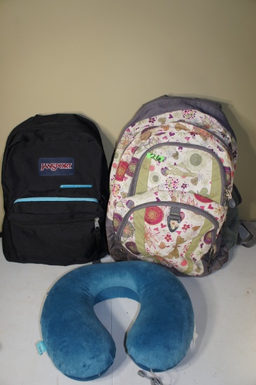 Bookbags and Neck Pillow