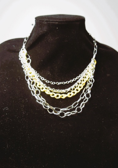 Yellow & Silver Tome Necklace