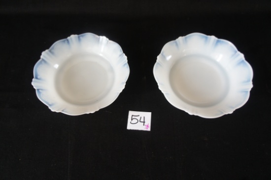 Macbeth Evans American Sweetheart Monax Opalescent MILK GLASS Bowl set of 2  -DM