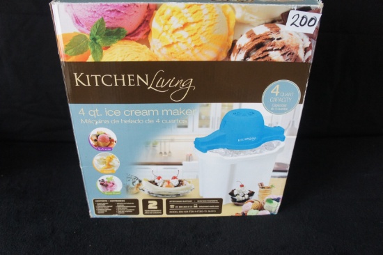 Kitchen Living 4 Qt Ice Cream Maker =DG