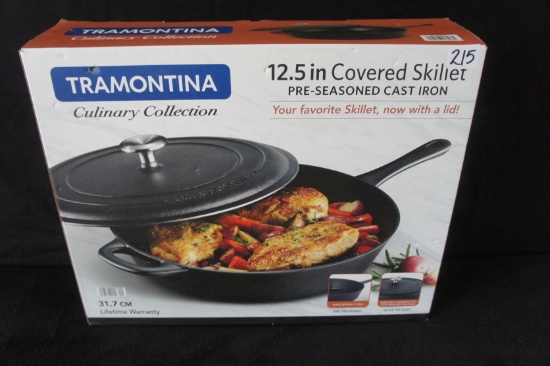 TRAMONTINA 12.5" Covered Cast Iron  Skillet- DG
