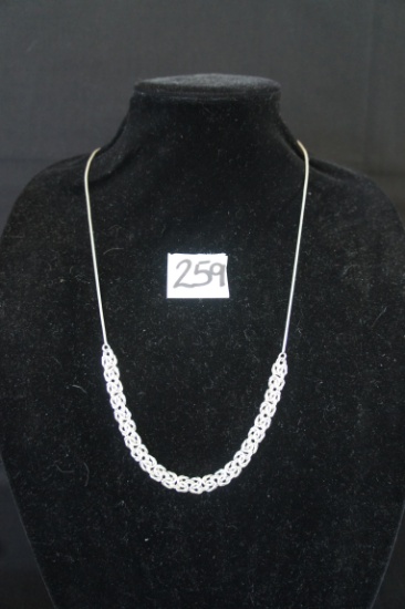 Slivertone Necklace with Adjustable Slide-DM
