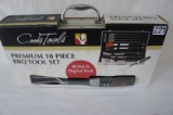 Cook's Tools Premium 10pc BBQ Tool Set  with Digital Fork