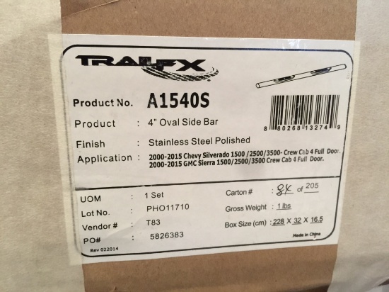 TRAIL FX 4" OVAL STAINLESS SIDE BAR