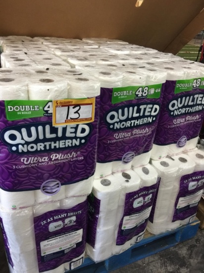 PALLET OF QUILTED NORTHERN TOILET PAPER