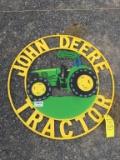 JOHN DEERE ROUND METAL WALL ART