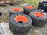 (4) 33X15.5-16.5 SKIDSTEER TIRES & RIMS