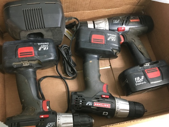 3 CRAFTSMAN CORDLESS DRILLS 19.2 VOLT