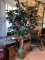 ARTIFICIAL 7'  FIG TREE WITH BRASS PLANTER