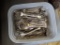 BUCKET OF SILVERWARE FORKS