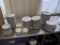 BOX OF SMALL DISHES/24SAUCERS/14BOWLS W/BLACK RIM