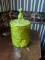 GREEN CERAMIC COOKIE JAR