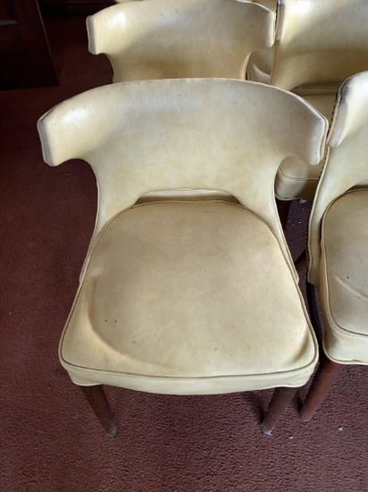 (4) YELLOW VINYL CHAIRS- 18" SEAT& 29" BACK HEIGHT