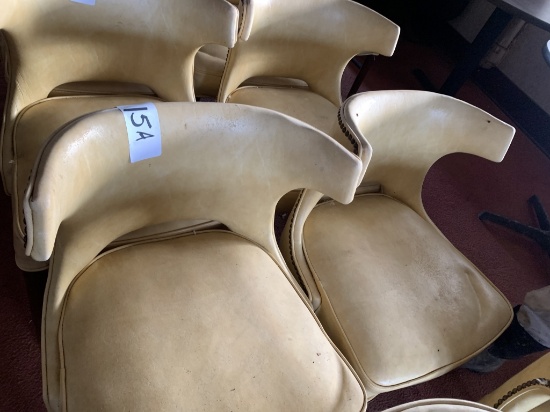 (4) YELLOW VINYL CHAIRS- 18" SEAT& 29" BACK HEIGHT