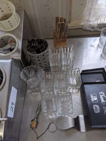 MISC FLATWARE/GLASSES/SUGARPACK HOLDERS/3KNIFE SET