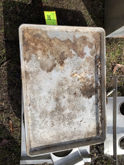 (8) STAINLESS SERVING TRAYS