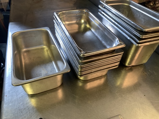(14) STEAM TABLE 1/3 PANS