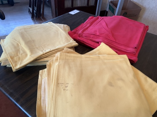 54" RED & YELLOW LINEN TABLE CLOTHS
