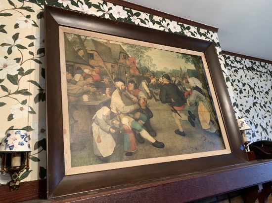 34"X42" PIETER BRUEGEL THE PEASANT DANCE PAINTING