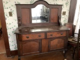 ANTIQUE BUFFET WITH MIRROR