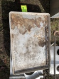 (8) STAINLESS SERVING TRAYS