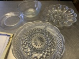GLASS EGG TRAY/CLEAR BOWL&PLATE/VEGGIE PLATTER