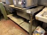 STAINLESS TABLE W/SINK DRAWER & BACKSPLASH