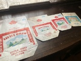 (4) VINTAGE PAPER LITTLE RIVER FLOWER BAGS