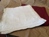 MAROON & WHITE LINEN NAPKINS