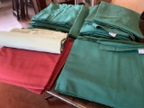GREEN & ASST 8' BANQUET LINEN TABLE CLOTHS