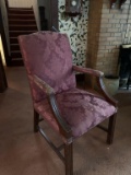 MAROON UPHOLSTERED CHAIR