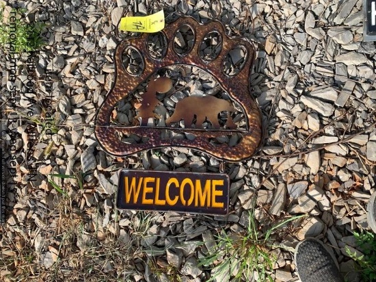 BEAR CLAW WELCOME SIGN