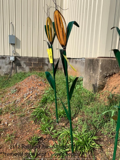 (2) METAL CORN STALKS