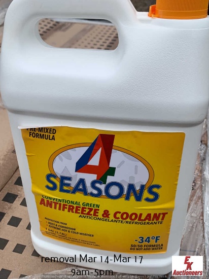 (6) GALLON JUG OF 4 SEASONS PRE-MIXED ANTIFREEZE & COOLANT