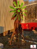 METAL WINDMILL YARD ART