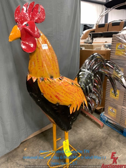 5' YELLOW/BLACK METAL ROOSTER