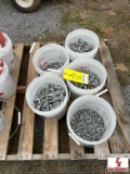 (3) BUCKETS OF BOLTS & (2) BUCKETS OF NUTS