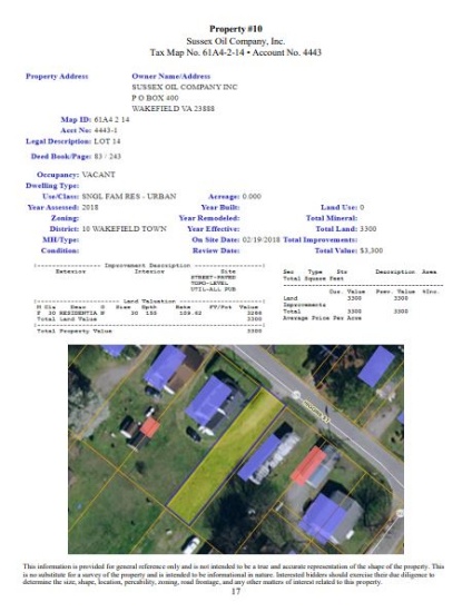 Property #10 Tax Map No. 61A4-2-14 Account No. 4443