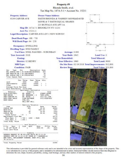 Property #9 Tax Map No. 147A-5-1 Account No. 15211