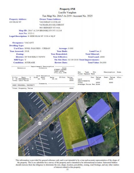 Property #N8 Tax Map No. 28A7-A-219 Account No. 3525