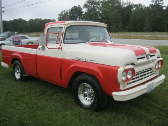 1960 Ford F-250 292 Y Block Pickup; Red / White