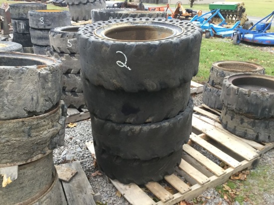 36.5X12-20 SOLID TIRES AND WHEELS