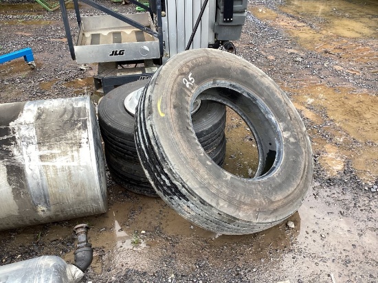 11R22.5 TIRE (1) AND 235/75R17.5 TIRES AND WHEELS (2)